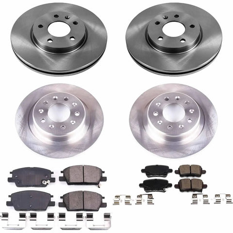 PowerStop front and rear brake kit with ceramic pads and four disc rotors