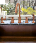 One Handle Black And Rose Gold Drinking Water Filter Faucet Purifier For Cold Water Only Copper Construction With Solid Brass Body And Drip Free Ceramic Cartridge, Durable Kitchen Tap For Clean Tasting Water installed on kitchen sink