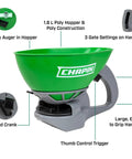 Handheld Lawn And Garden Spreader With Thumb Control Gate, 0.3 Gal Poly Hopper, Lightweight Portable Seed Fertilizer Spreader
