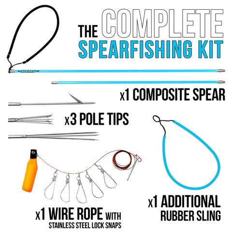 Travel Ready Fiberglass Pole Spear For Spearfishing With 3 Prong Paralyzer Tips, 72 Inch Harpoon, Includes Line Holder And Travel Bag