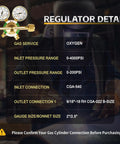 Medium Duty Oxygen Regulator With CGA540 Inlet Forged Brass UL Listed Dual 2 Inch Gauges For Welding And Cutting Setups Easy Readout And Reliable Performance with 2" gauges