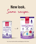 Human Grade Instant Goat Milk Powder Loaded With Probiotics To Settle Doggos And Kittens Tummies While Kickstarting Gut Health Perfect For Mixing Into Any Scoop As A Snappy Daily Nutrition Boost For Happy Fur Families 5.2 Ounces in new packaging design.