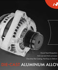 Alternator For Jeep Liberty 2005 2006 2.8L 12V 150 Amp With 6 Groove Decoupler Pulley Clockwise Rotation Direct Fit Easy Install