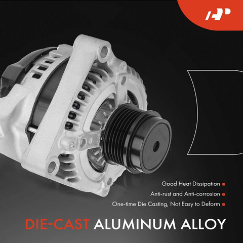Alternator For Jeep Liberty 2005 2006 2.8L 12V 150 Amp With 6 Groove Decoupler Pulley Clockwise Rotation Direct Fit Easy Install