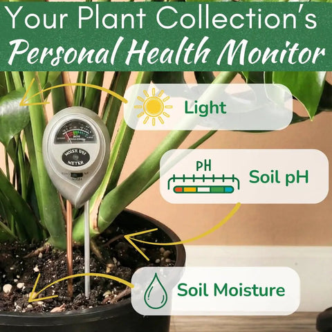 3 In 1 Plant Care Meter For Indoor And Outdoor Plants Tests Soil Moisture Sunlight And pH To Prevent Overwatering Root Rot