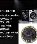 Washer Pressure Switch And Water Level Sensor Replacement for Samsung and LG Washers shown with specifications and compatible models.