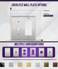 Heavy Duty 2 Gang Toggle Light Switch Decorator Metal Wall Plate 4.50 By 4.57 Inches 430 Stainless Steel Corrosion Resistant UL Listed Silver Finish Built To Last Tough As Nails. 2-gang wall plate with toggle and decorator openings