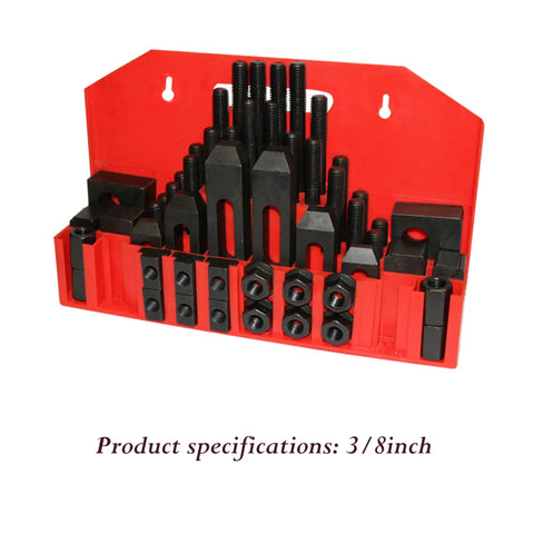 58 Piece Clamping Kit For T Slot Fixtures Three Eighths Inch With Nuts Bolts And Step Blocks For Milling CNC Machine Built Tough