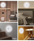 Motion Sensor Night Light Six Pack No Fuss Rechargeable LED Closet Lights 16 LEDs Per Light Wireless Activated for various rooms