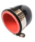 35mm 1-3/8 Inch Black High Temperature 4-Ply Reinforced Silicone Hose Cap With Stainless Steel Clamp side view