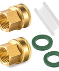 Heavy Duty Brass Garden Hose Adapter 3/4 GHT Female To 1/2 NPT Female Swivel Connector GHT To NPT Brass Fitting For Easy Leak Free Hose Setup And Pipe Thread Conversion, brass adapters and washers