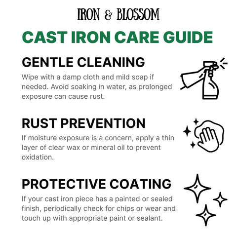 Old School Cast Iron Wall Hooks Solid Five Pack Heavy Duty Rustic Design Knockout Vintage Finish care guide instructions.