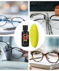 Fast Acting Eyeglass Scratch Remover 50g with glasses and sponge applicator in multiple settings