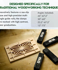 4 Piece Kumiko Joinery Jig Set With Multi Position Angle Guide Rails For Precision Woodworking Clamps And Crafting Projects displayed on a wooden surface