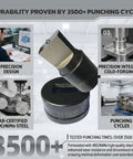 Durability features of oval slotted punch die for CH-70 hydraulic press, showcasing precision design, 3500+ punching cycles.
