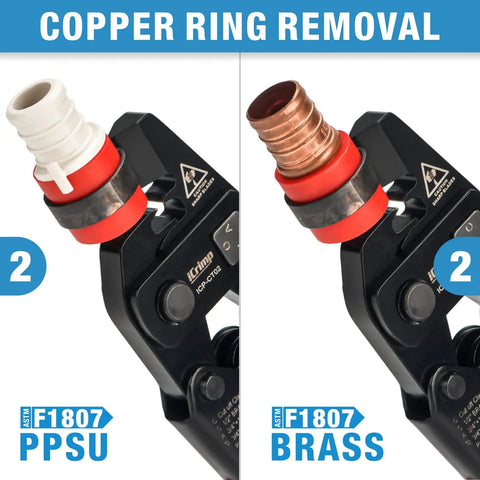 Pex Crimp Fitting Removal Tool ICP CT02 for removing copper crimp rings on PPSU and brass fittings