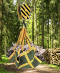 Heavy Duty Canvas Cargo Lifting Net With Reinforced Handles for crane pallet haul outdoors in forest scene