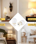 2 Pack 1.5 Inch Tall Lamp Finials White And Gold With 1/4-27 Thread Cap Knobs And Cleaning Cloth For Table And Floor Lamps