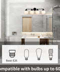 Matte Black Four Light Bathroom Vanity Fixture With Frosted Globe Glass Mid Century Modern Up Down Mount Over Mirror Lighting