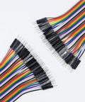 Colorful Breadboard Jumper Wires Kit 120 Pcs 40 Pin Dupont Cables M-F M-M F-F in rainbow colors for Arduino prototyping.