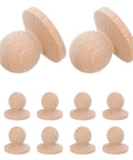 Top Shelf Unfinished Wood Drawer Pulls Ten Pack Round Mushroom Cabinet Knobs For Dresser Kitchen Cupboard Sturdy Base Heavy Duty Furniture Handles No Fuss Setup.