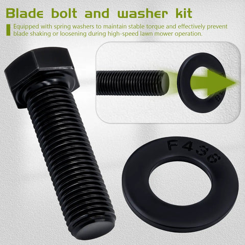 OEM Replacement Blade Bolt And Washer Kit Three Sets For Toro Exmark TimeMaster Recycler Mowers Beefed Up Black Oxide Steel Mower Hardware Fits 3290 465 26 0671, black bolt and washer