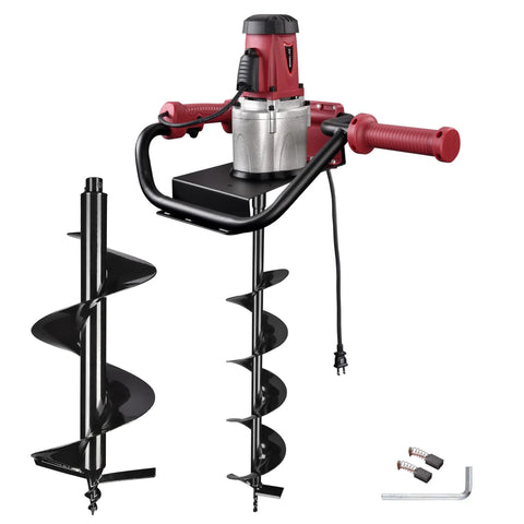 Electric Post Hole Digger Kit With 6 Inch And 12 Inch Auger Bits 1500W Powerhead Heavy Duty Digging Tool for fencing projects