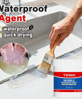 Crystal Clear Waterproof Sealant And Invisible Coating For Roofs Walls And Terraces Heavy Duty Water Based Formula being applied with a brush.