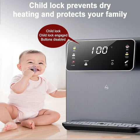 Wall Mounted Instant Hot Water Dispenser 2500W Boiler With Child Lock No Waiting 3 Second Heating 22L For Home And Office Gray Finish