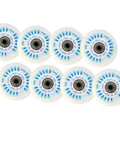 Dope LED Light Up Inline Skate Wheels Set With Magnetic Core And Bearings For Indoor And Outdoor Use 90A Illuminated Blue 90mm 8 Pack