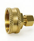 3/4 Inch FHT To 1/4 Inch Compression Brass Adapter With Swivel End, 1 Pack, Perfect Fit For Garden Hose And Plumbing Projects, Works With Copper Lines And Evaporative Coolers, Includes O Ring. Brass hose adapter with swivel end and compression fitting