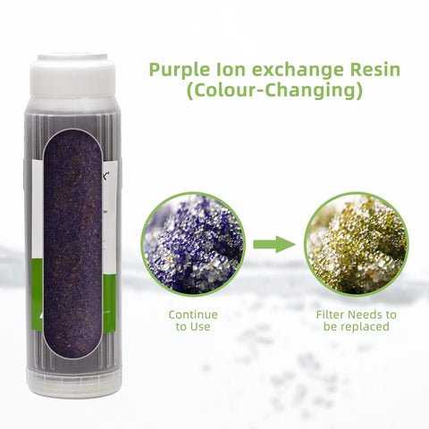 Purple ion exchange resin for Three Stage Deionized Water Car Wash System With Stand, color change indicates filter usage