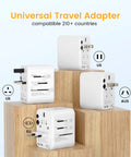 Universal Travel Plug Adapter With 4 USB Ports And Wall Charger, Worldwide Power Converter For USA Europe United Kingdom