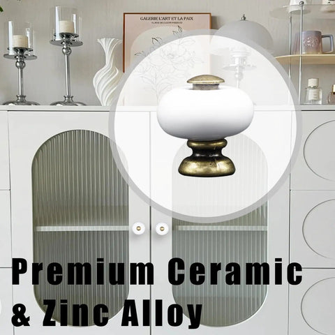 Six Pack Ceramic Cabinet Knob Set 1 Inch Round Drawer Pulls In Antique Bronze Finish for modern kitchen cabinet display