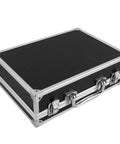 Portable Aluminum Toolbox With Lock Sleek Rigid Case For Small Tools Hardware Gear with a sturdy black finish and chrome handle.