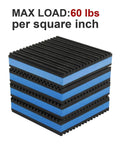 Heavy Duty Blue EVA Anti Vibration Pad Set For HVAC Systems And Appliances, Four Pack, 4 Inch Square 7 Eighths Inch Thick