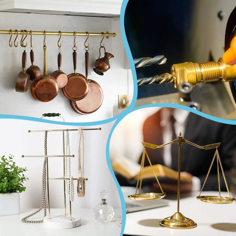 Six Pcs Round Brass Rods 3mm Diameter 18cm Length For DIY Crafting Jewelry Making Plating And Repair Projects Ideal For Science Class And Hobby Metalwork Brass Bars shown in use