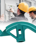 Heavy Duty Manual Hydraulic Pipe Bender For Iron PVC Copper Tubing viewed with electricians at work in background, solid cast iron construction