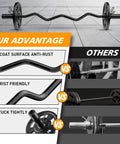 Ergonomic EZ Curl Bar For Home Gym Must Have, 47 Inch Bar With 2 Inch Weight Sleeves And Two Spring Collars comparison chart