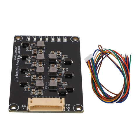 8S Inductive Balancer For Lithium Battery Packs Featuring A 1.2 Amp Chip with circuit board and cable for voltage balancing
