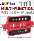 Heavy Duty Red Aluminum Soldering Jig And Welding Station Plate For Rc Connectors Xt60 Xt90 Deans And Banana Plugs, 4 inch x 2.3 inch.