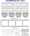 8 Inch Heavy Duty Galvanized Boat Trailer Bunk Brackets Swivel-Top Kit 4 Pack With Hardware Fits 1.5x3 2x3 And 3x3 Boat Trailers