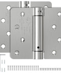 Snag These Heavy Duty 4 Inch Self Closing Door Hinges 2 Pack Spring Loaded Satin Nickel Hardware with screws and tools.