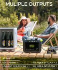 Portable Power Station 88Wh Lithium Battery Solar Generator With Fast Charging And AC Outlet 120W Peak on outdoor table