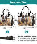Desert Cowboy Insulated Nylon Lunch Bag For Women With Adjustable Shoulder Strap Featuring Horse Design