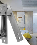 Heavy Duty Stainless Steel Pivot Door Hinge Set Featuring Rock Solid 360 Degree Swinging And No Sweat Floor Mount Adjustment For Wood Floors And Mansions in modern interior.