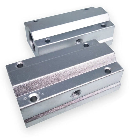 Two Pack 8mm CNC Linear Ball Bearing Slide Set SC8LUU SCS8LUU Compatible with steel and aluminum components, front view