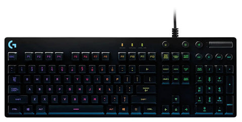 Full Size Mechanical Gaming Keyboard Loaded With Snappy Romer G Switches Dynamic Rgb Illumination And Hassle Free Media Controls For Your Sick Desktop Battlestation Build, top view with colorful keys.