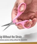 Two Piece High Precision Detail Scissors Set With Sharp Fine Tips For Paper Cutting, Scrapbooking, Sewing And Crafting in hand