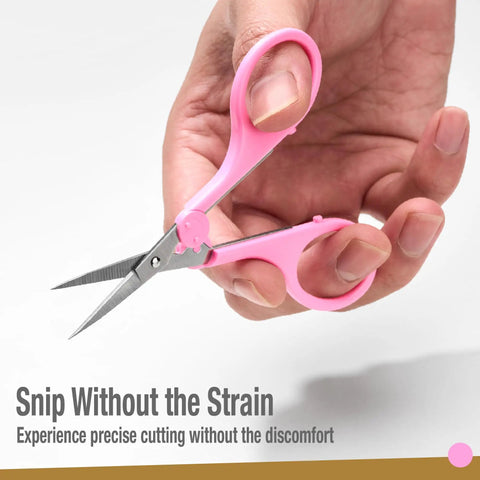 Two Piece High Precision Detail Scissors Set With Sharp Fine Tips For Paper Cutting, Scrapbooking, Sewing And Crafting in hand